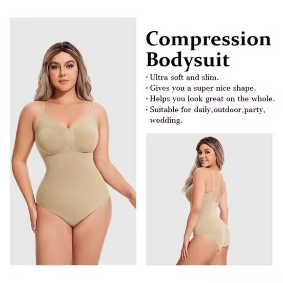 Bodysuit High Waisted Body Shaper Shorts Shapewear for Women Tummy Control Thigh - Picture 2 of 6